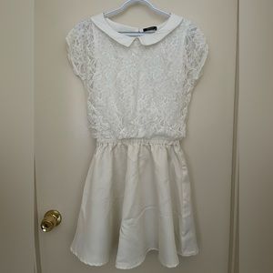 White Collared Laced Dress